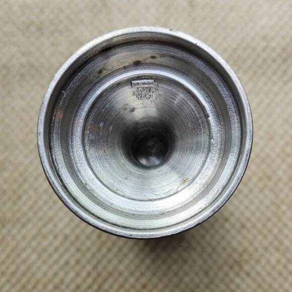 PEWTER Art 3D Hunting Scene Wine GOBLET Man smoking Pipe Deer Stag Leaf Chalice - Picture 5 of 8